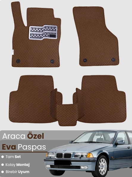 BMW 3 SERİSİ E36 (1990-2000) Uyumlu EVA Paspas Tam Set–Araca Özel,Su Geçirmez,Kolay Montaj ürün görseli 1