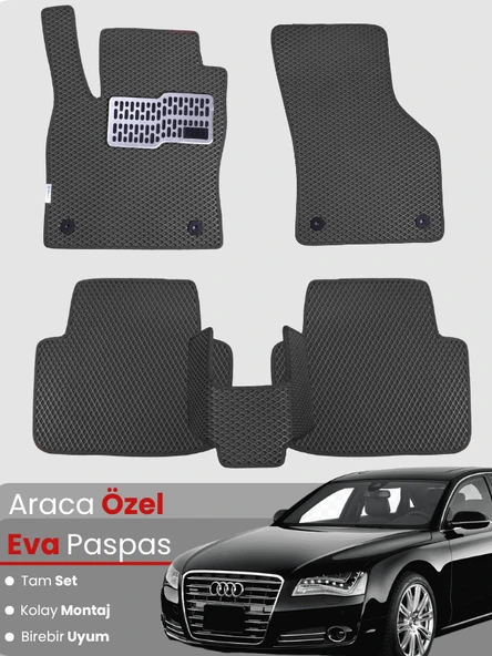 AUDİ A8 (2009-2017) Uyumlu EVA Paspas Tam Set–Araca Özel,Su Geçirmez,Hızlı ve Kolay Montaj ürün görseli 1