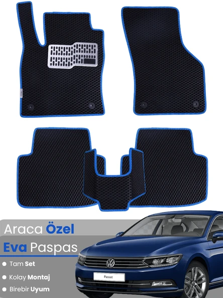 Volkswagen Passat B8 (2015-2019) Uyumlu EVA Paspas Tam Set–Araca Özel,Su Geçirmez,Hızlı Montaj ürün görseli 1