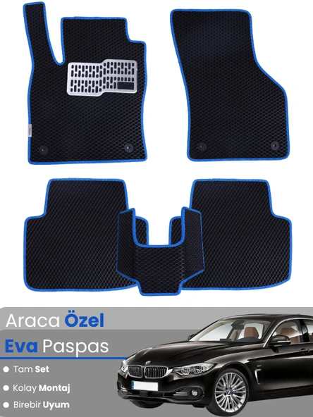 BMW 4 SERİSİ F36 GRANCOUPE (2014-2020) Uyumlu EVA Paspas Tam Set–Araca Özel,Su Geçirmez ürün görseli 1