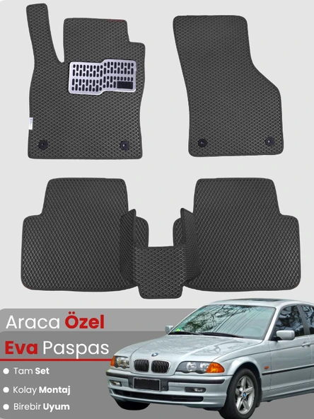 BMW 3 SERİSİ E46 (1997-2006) Uyumlu EVA Paspas Tam Set–Araca Özel,Su Geçirmez,Kolay Montaj ürün görseli 1