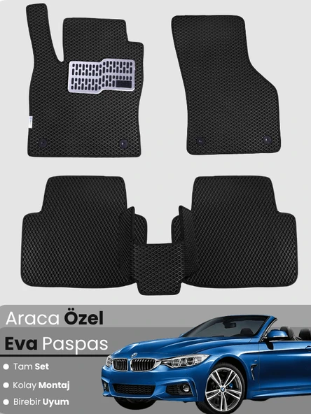 BMW 3 SERİSİ E93 CABRİO (2005-2013) Uyumlu EVA Paspas Tam Set–Araca Özel,Su Geçirmez ürün görseli 1