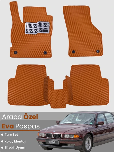 BMW 7 SERİSİ E38 LONG (1994-2002) Uyumlu EVA Paspas Tam Set–Araca Özel,Su Geçirmez ürün görseli 1