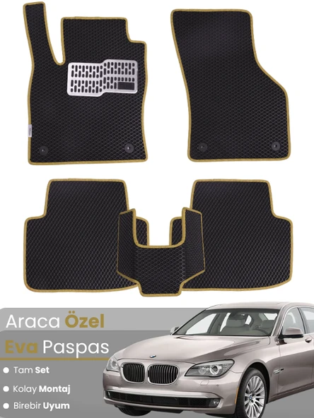 BMW 7 SERİSİ F01 SHORT (2009-2015) Uyumlu EVA Paspas Tam Set–Araca Özel,Su Geçirmez ürün görseli 1