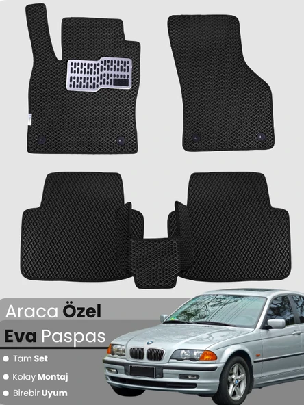 BMW 3 SERİSİ E46 (1997-2006) Uyumlu EVA Paspas Tam Set–Araca Özel,Su Geçirmez,Kolay Montaj ürün görseli 1