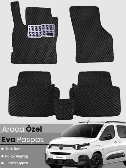 Citroen Berlingo (2019 ve Sonrası) EVA Paspas Tam Set – Birebir Uyum,Araca Özel Tasarım,Kolay Montaj ürün görseli 1