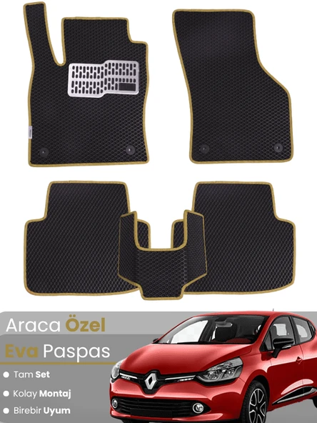 Renault Clio 4 Hatchback (2012-2019) Uyumlu EVA Paspas Tam Set – Birebir Uyum,Araca Özel Tasarım ürün görseli 1