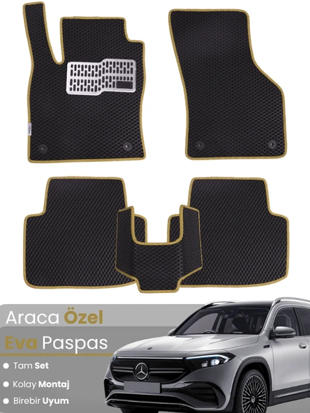 Mercedes Benz EQB (2021-2025) Uyumlu EVA Paspas Tam Set–Araca Özel Tasarım,Su Geçirmez,Kolay Montaj ürün görseli 1