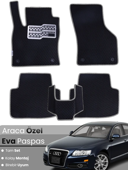 AUDİ A6 (2004-2011) Uyumlu EVA Paspas Tam Set–Araca Özel,Su Geçirmez,Hızlı ve Kolay Montaj ürün görseli 1