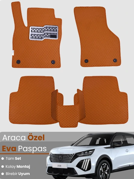 Peugeot 2008 Benzinli (2020-2025) Uyumlu EVA Paspas Tam Set–Araca Özel Kesim,Kaymaz,Kolay Montaj ürün görseli 1