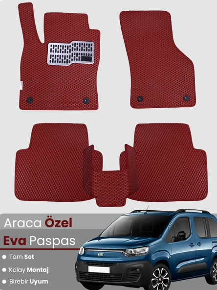 FİAT DOBLO (2022-2025) Uyumlu EVA Paspas Tam Set–Araca Özel,Su Geçirmez,Kolay Montaj ürün görseli 1