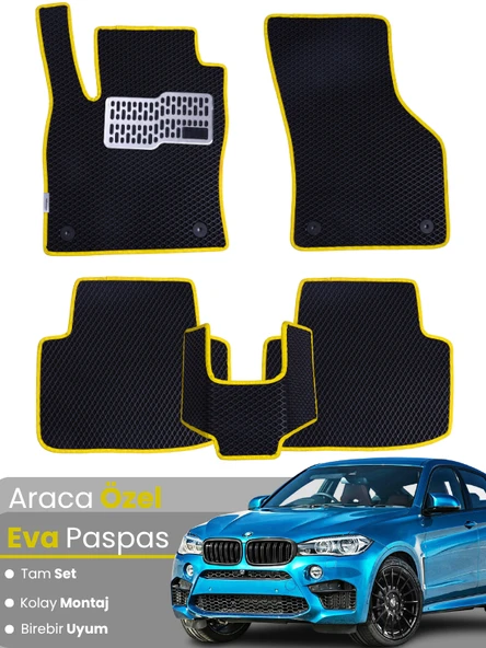 BMW X6 E71 (2008-2014) Uyumlu EVA Paspas Tam Set–Araca Özel,Su Geçirmez,Hızlı ve Kolay Montaj ürün görseli 1