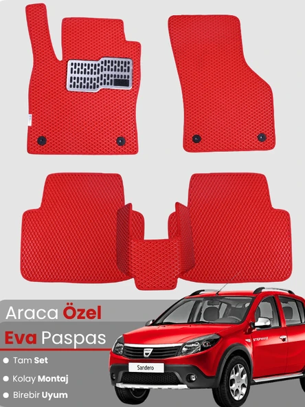 DACİA SANDERO (2012-2020) Uyumlu EVA Paspas Tam Set–Araca Özel,Su Geçirmez,Hızlı ve Kolay Montaj ürün görseli 1