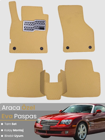 CHRYSLER CROSSFİRE COUPE (2004-2008) Uyumlu EVA Paspas Tam Set–Araca Özel,Su Geçirmez ürün görseli 1