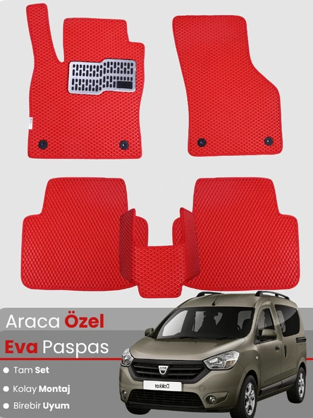 DACİA DOKKER (2012-2023) Uyumlu EVA Paspas Tam Set–Araca Özel,Su Geçirmez,Kolay Montaj ürün görseli 1