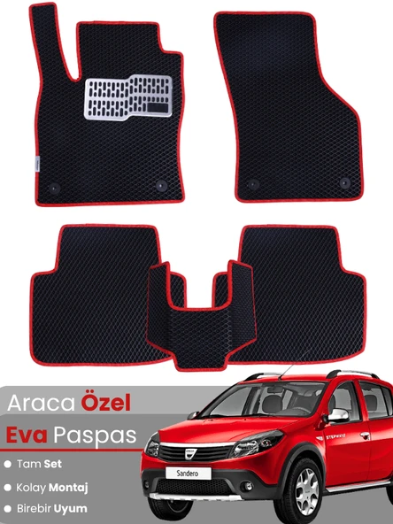 DACİA SANDERO (2012-2020) Uyumlu EVA Paspas Tam Set–Araca Özel,Su Geçirmez,Hızlı ve Kolay Montaj ürün görseli 1