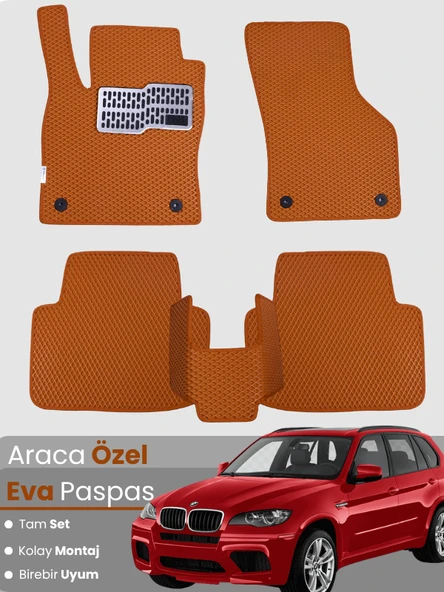BMW X5 E70 (2006-2013) Uyumlu EVA Paspas Tam Set–Araca Özel,Su Geçirmez,Hızlı ve Kolay Montaj ürün görseli 1