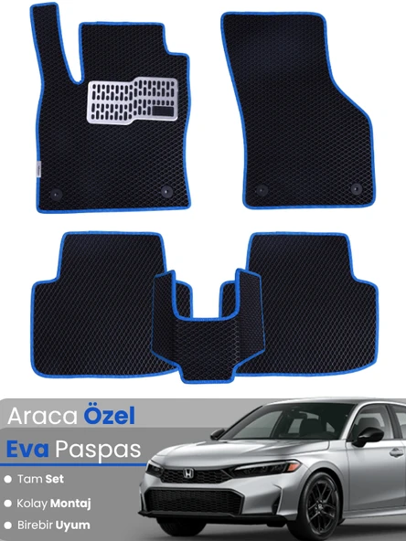 HONDA CİVİC FE (2022-2025) Uyumlu EVA Paspas Tam Set–Araca Özel,Su Geçirmez,Kolay Montaj ürün görseli 1