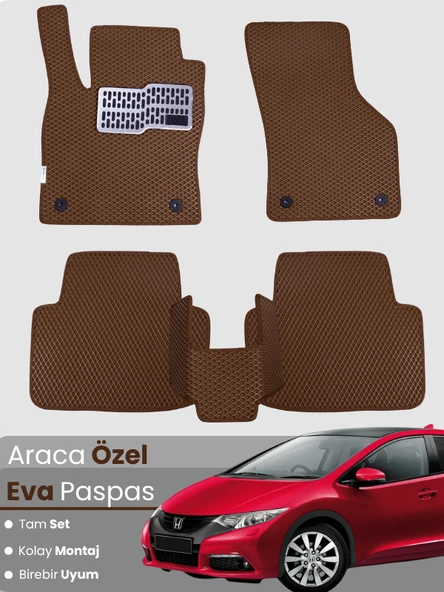 HONDA CİVİC FB/FG HATCHBACK (2012-2015) Uyumlu EVA Paspas Tam Set–Araca Özel Tasarım ürün görseli 1