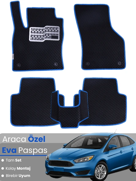 FORD FOCUS 3.5 (2015-2018) Uyumlu EVA Paspas Tam Set–Araca Özel,Su Geçirmez,Kolay Montaj ürün görseli 1