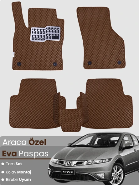 HONDA CİVİC EURO HATCHBACK (2003-2005) Uyumlu EVA Paspas Tam Set–Araca Özel Tasarım ürün görseli 1