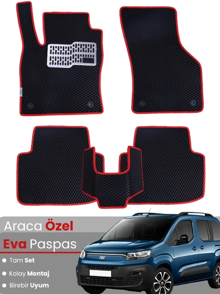 FİAT DOBLO (2022-2025) Uyumlu EVA Paspas Tam Set–Araca Özel,Su Geçirmez,Kolay Montaj ürün görseli 1