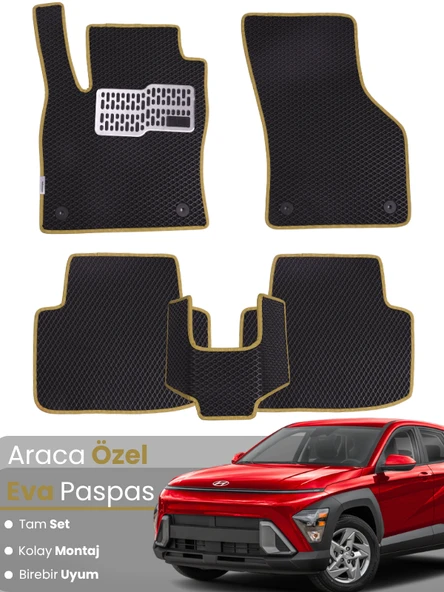 HYUNDAİ KONA (2018-2025) Uyumlu EVA Paspas Tam Set–Araca Özel,Kolay Montaj,Su Geçirmez ürün görseli 1