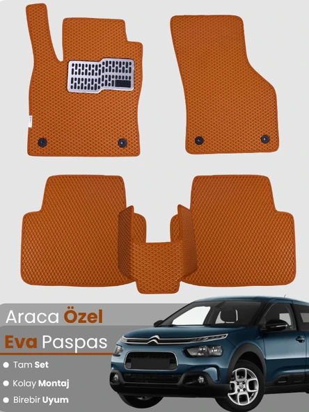 CİTROEN CACTUS (2014-2018) Uyumlu EVA Paspas Tam Set–Araca Özel,Su Geçirmez,Kolay Montaj ürün görseli 1