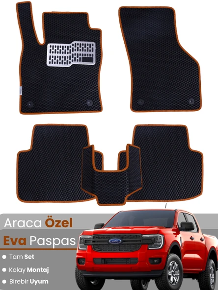 FORD RANGER (2022-2024) Uyumlu EVA Paspas Tam Set–Araca Özel,Su Geçirmez,Kolay Montaj ürün görseli 1