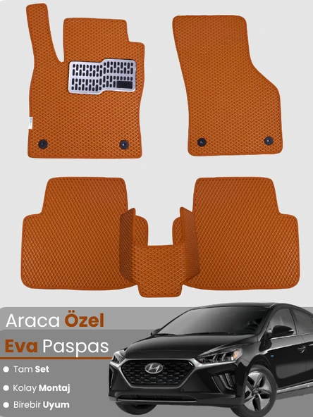 HYUNDAİ IONIQ (2016-2022) Uyumlu EVA Paspas Tam Set–Araca Özel,Kolay Montaj,Su Geçirmez ürün görseli 1