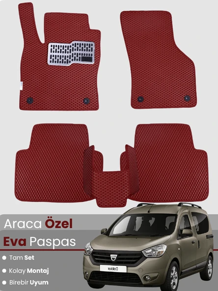 DACİA DOKKER (2012-2023) Uyumlu EVA Paspas Tam Set–Araca Özel,Su Geçirmez,Kolay Montaj ürün görseli 1