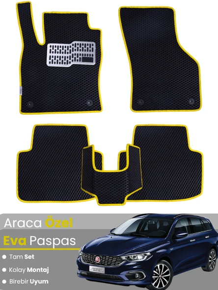 FİAT EGEA STATİONWAGON (2017-2025) Uyumlu EVA Paspas Tam Set–Araca Özel,Su Geçirmez ürün görseli 1