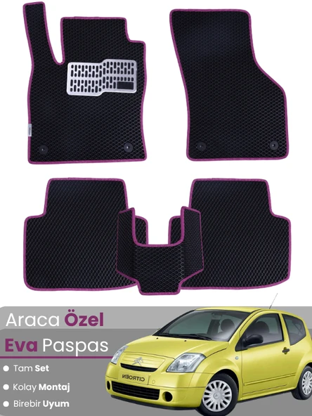 CİTROEN C2 (2002-2009) Uyumlu EVA Paspas Tam Set–Araca Özel,Su Geçirmez,Hızlı ve Kolay Montaj ürün görseli 1