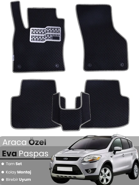 FORD KUGA 1 (2008-2012) Uyumlu EVA Paspas Tam Set–Araca Özel,Su Geçirmez,Kolay Montaj ürün görseli 1