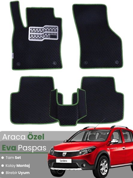 DACİA SANDERO (2012-2020) Uyumlu EVA Paspas Tam Set–Araca Özel,Su Geçirmez,Hızlı ve Kolay Montaj ürün görseli 1