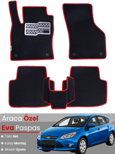 FORD-FOCUS 3 HATCHBACK (2011-2014) Uyumlu EVA Paspas Tam Set–Araca Özel,Su Geçirmez ürün görseli 1