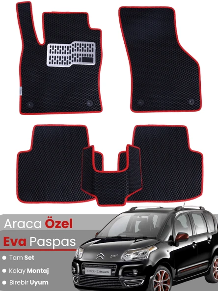 CİTROEN C3 PİCASSO (2009-2017) Uyumlu EVA Paspas Tam Set–Araca Özel,Su Geçirmez,Kolay Montaj ürün görseli 1