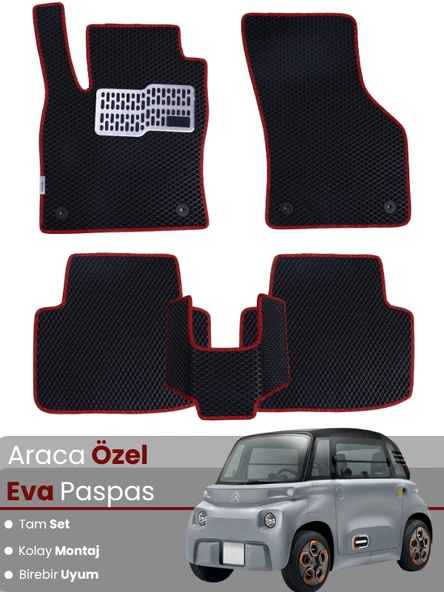 CİTROEN AMİ (2020-2025) Uyumlu EVA Paspas Tam Set–Araca Özel,Su Geçirmez,Kolay Montaj ürün görseli 1