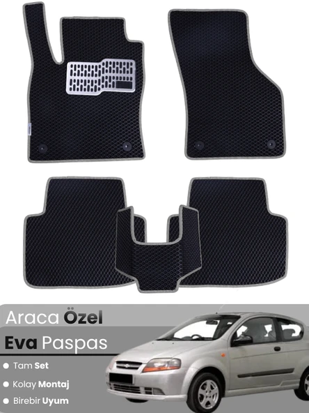 CHEVROLET KALOS (2005-2011) Uyumlu EVA Paspas Tam Set–Araca Özel,Su Geçirmez,Kolay Montaj ürün görseli 1