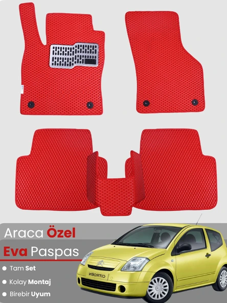 CİTROEN C2 (2002-2009) Uyumlu EVA Paspas Tam Set–Araca Özel,Su Geçirmez,Hızlı ve Kolay Montaj ürün görseli 1