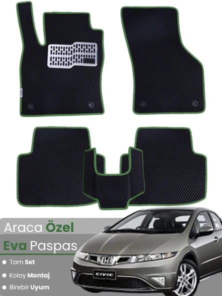 HONDA CİVİC-FK/FN HATCHBACK 5 KAPI (2006-2012) Uyumlu EVA Paspas Tam Set–Araca Özel ürün görseli 1