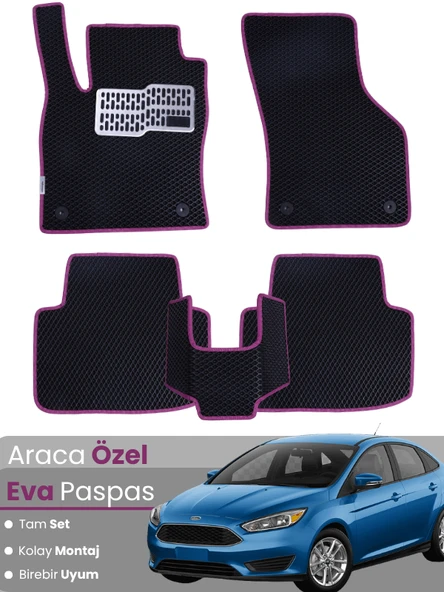 FORD FOCUS 3.5 (2015-2018) Uyumlu EVA Paspas Tam Set–Araca Özel,Su Geçirmez,Kolay Montaj ürün görseli 1