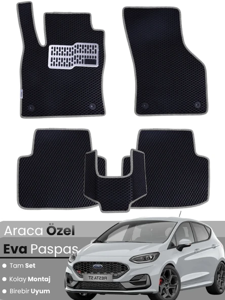 FORD FİESTA (2017-2024) Uyumlu EVA Paspas Tam Set–Araca Özel,Su Geçirmez,Kolay Montaj ürün görseli 1