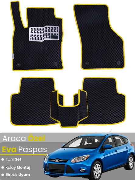FORD-FOCUS 3 HATCHBACK (2011-2014) Uyumlu EVA Paspas Tam Set–Araca Özel,Su Geçirmez ürün görseli 1