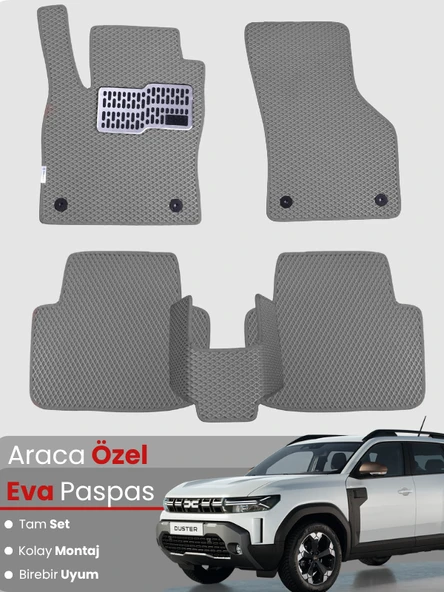 DACİA DUSTER (2018-2024) Uyumlu EVA Paspas Tam Set–Araca Özel,Su Geçirmez,Kolay Montaj ürün görseli 1
