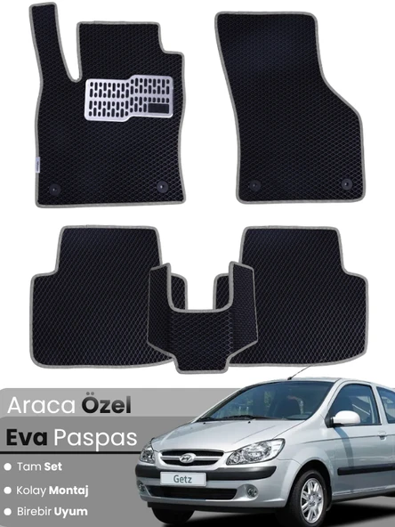 HYUNDAİ GETZ (2002-2011) Uyumlu EVA Paspas Tam Set–Araca Özel,Kolay Montaj,Su Geçirmez ürün görseli 1