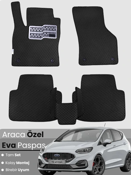 FORD FİESTA (2017-2024) Uyumlu EVA Paspas Tam Set–Araca Özel,Su Geçirmez,Kolay Montaj ürün görseli 1
