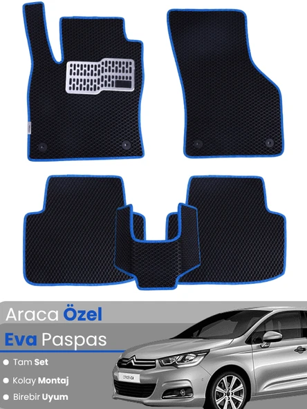 CİTROEN C4 (2011-2018) Uyumlu EVA Paspas Tam Set–Araca Özel,Su Geçirmez,Hızlı ve Kolay Montaj ürün görseli 1
