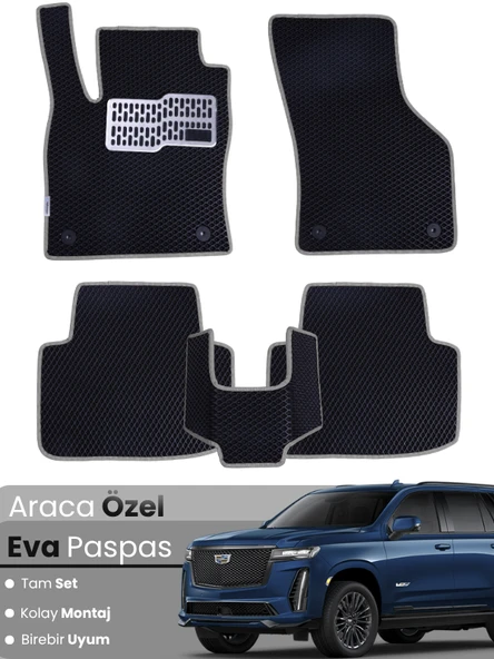 CADİLLAC ESCALADE (2021-2024) Uyumlu EVA Paspas Tam Set–Araca Özel,Su Geçirmez,Hızlı ve Kolay Montaj ürün görseli 1