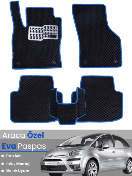 CİTROEN C4 PİCASSO (2006-2012) Uyumlu EVA Paspas Tam Set–Araca Özel,Su Geçirmez,Kolay Montaj ürün görseli 1